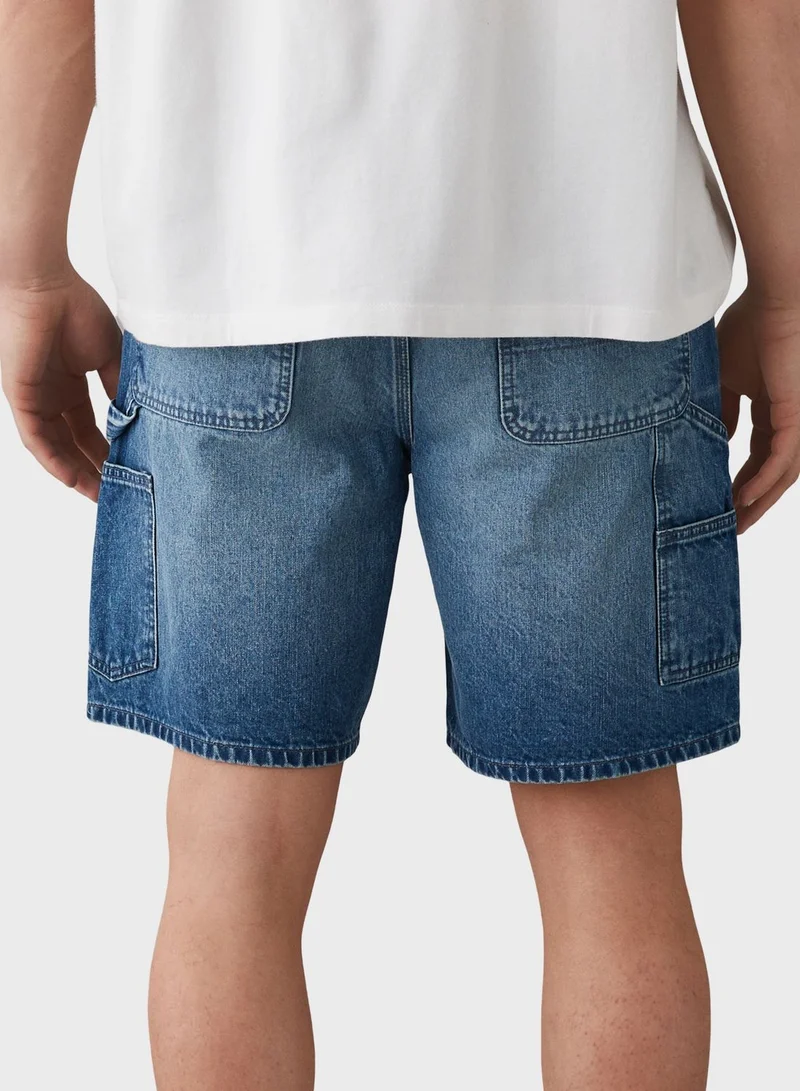 American Eagle Denim High Waist Carpenter Short