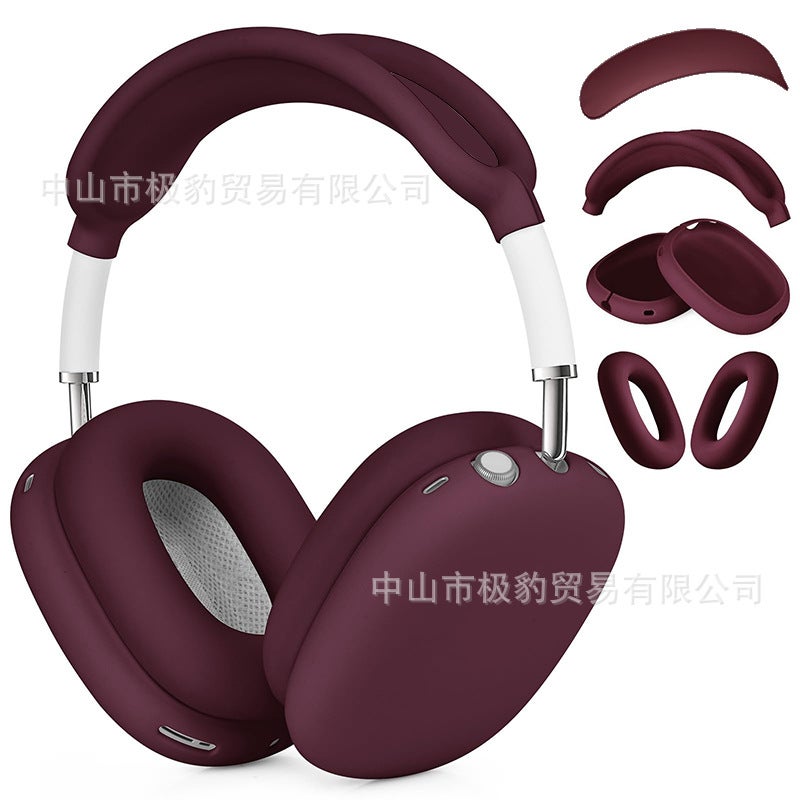 Suitable For Airpods Max Protective Case Apple Max Earphone Case Solid Color Silicone Soft Case Earphone Case Three-Piece Set - Image 1