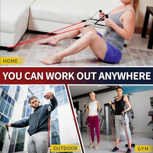 PRO365 Premium Resistance Bands with Door Anchor & Foam Handles, Weight Display Toning Tubes, Carrying Bag and Ankle Straps Included (1 Year Brand Warranty) - Image 5