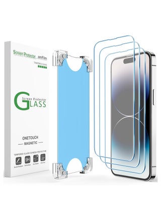 amFilm 3 Pack Magnetic OneTouch Compatible with iPhone 14 Pro Max 6.7" Screen Protector Tempered Glass Edge to Edge Full Coverage with Easy Installation Kit (Magnetic & Reusable) - pzsku/Z58A6F30CBE26F9A44667Z/45/_/1731704214/a8db0d22-171e-418e-a7d2-030dec327c3e
