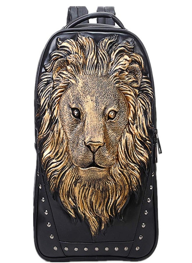 Berchirly Men 3D Lion Head Backpack Casual Daily Use Bookbag Shoulder Outdoor Travel Hiking Bag - Image 1