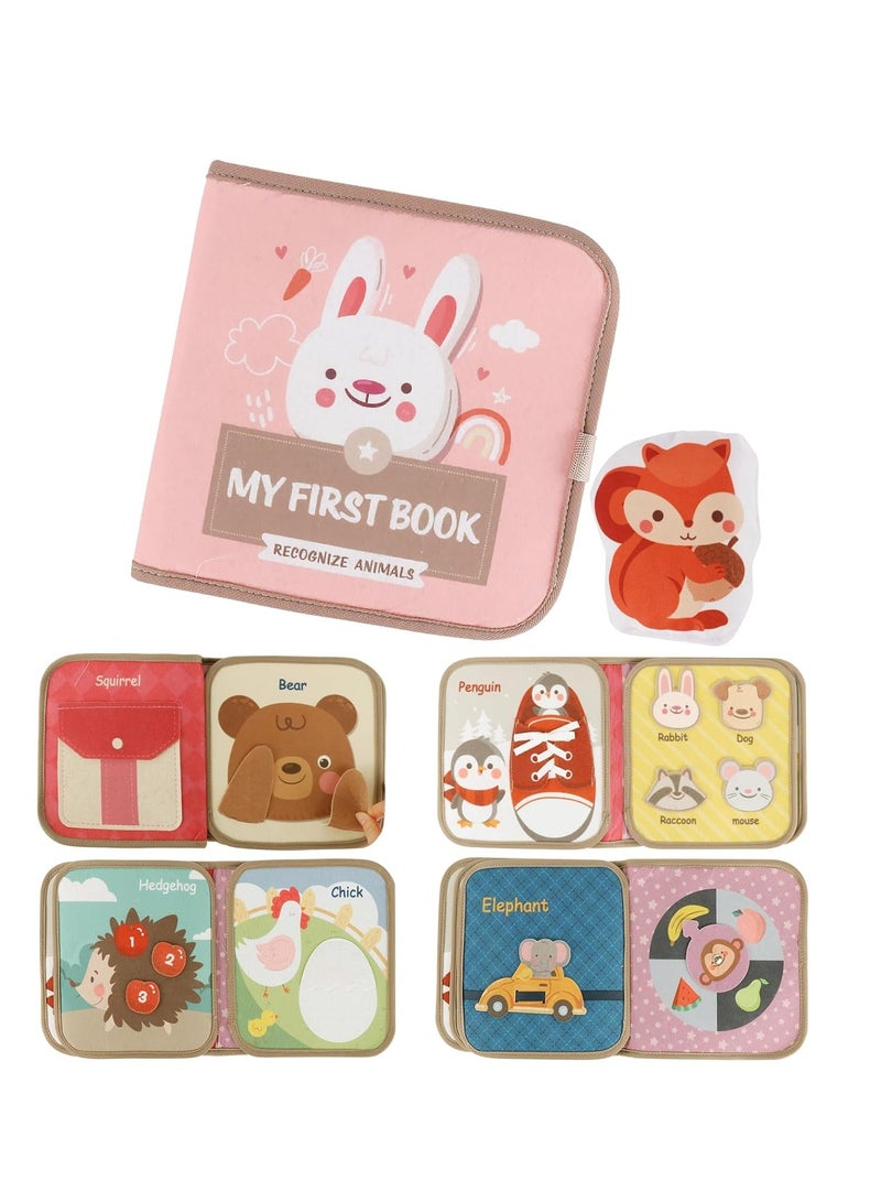 KASTWAVE Busy Book for Toddlers, Soft Cloth Books, Baby Books, Quiet Book Montessori Toy, Early Learning Developmental Plush Soft Activity Book, Interactive Books for Toddlers Infants, Sensory Busy Books - Image 1