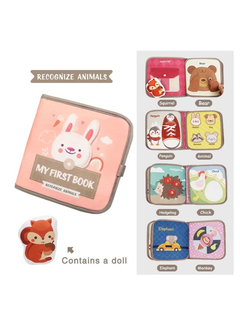 KASTWAVE Busy Book for Toddlers, Soft Cloth Books, Baby Books, Quiet Book Montessori Toy, Early Learning Developmental Plush Soft Activity Book, Interactive Books for Toddlers Infants, Sensory Busy Books - Image 2