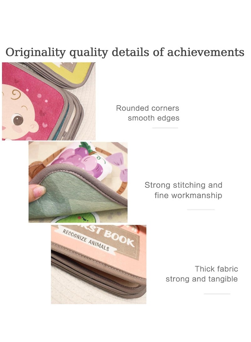 KASTWAVE Busy Book for Toddlers, Soft Cloth Books, Baby Books, Quiet Book Montessori Toy, Early Learning Developmental Plush Soft Activity Book, Interactive Books for Toddlers Infants, Sensory Busy Books - Image 4