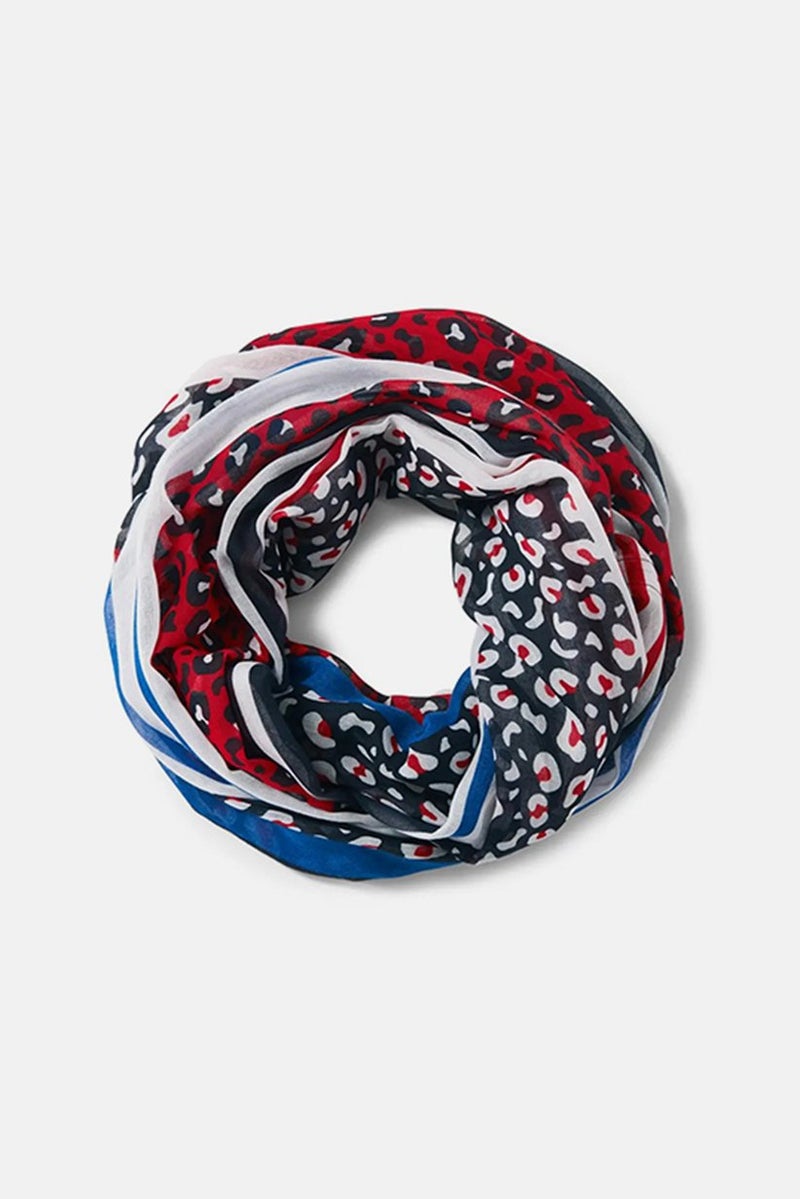 Tchibo Women Printed Loop Scarf 160 x 100 cm, Navy Combo  - Image 2