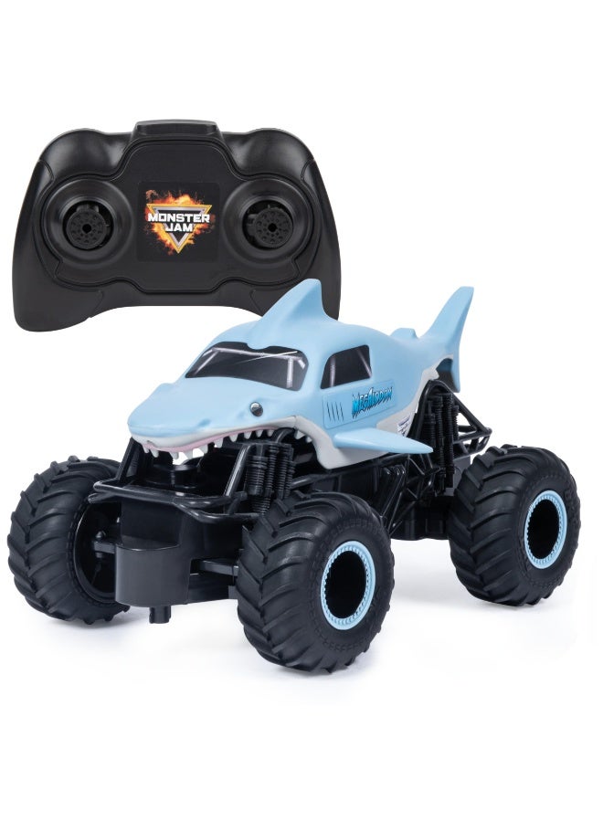 Monster Jam Remote Control Shark Monster Truck, 1:24 Scale 27 mhz  Rechargeable All Terrain RC Off-Road Vehicle, Big Wheel Stunt Shark RC Buggy Crawler, Eid Holiday Birthday Pretend Play Gift for Kids Boys Girls Ages 3+ - Image 1