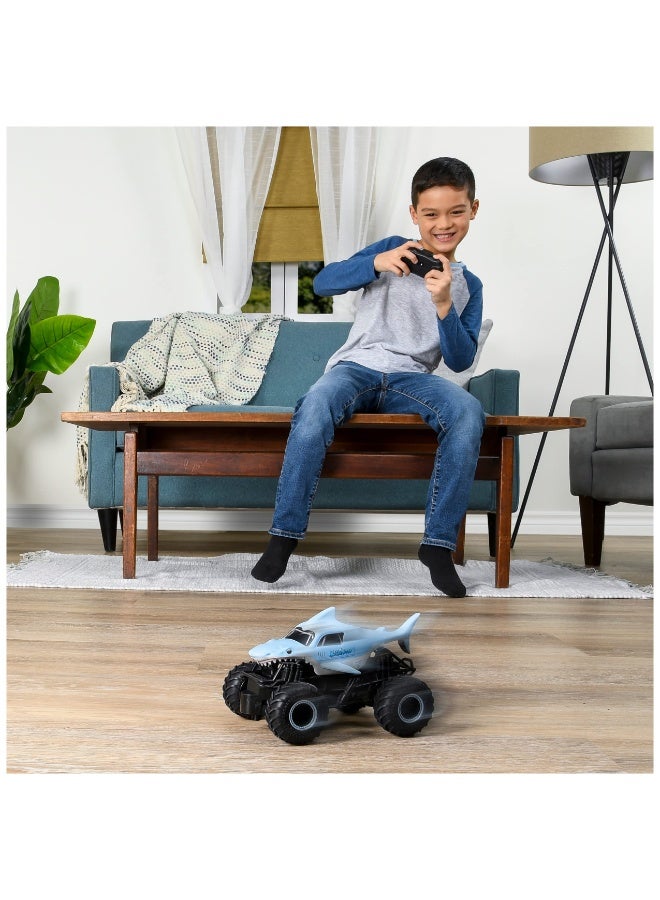 Monster Jam Remote Control Shark Monster Truck, 1:24 Scale 27 mhz  Rechargeable All Terrain RC Off-Road Vehicle, Big Wheel Stunt Shark RC Buggy Crawler, Eid Holiday Birthday Pretend Play Gift for Kids Boys Girls Ages 3+ - Image 5