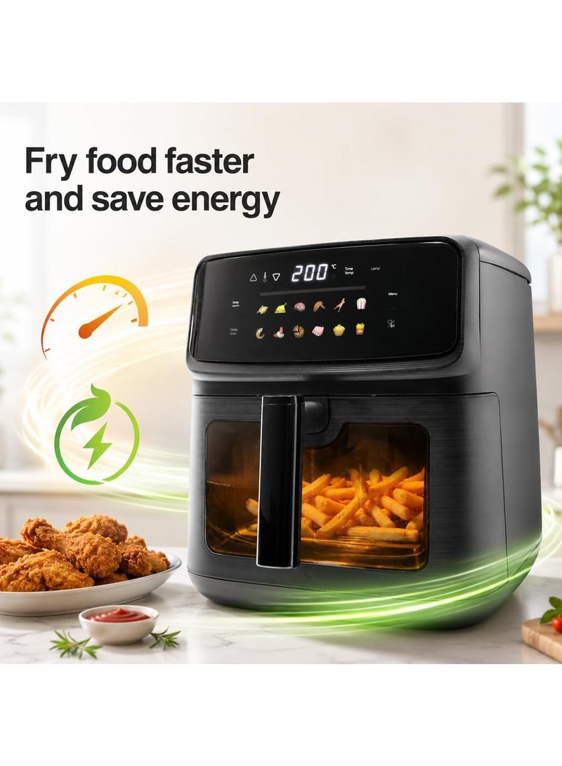 uniGeneral Air Fryer 10L, Digital Touch Screen, LED Display, Black - Image 5
