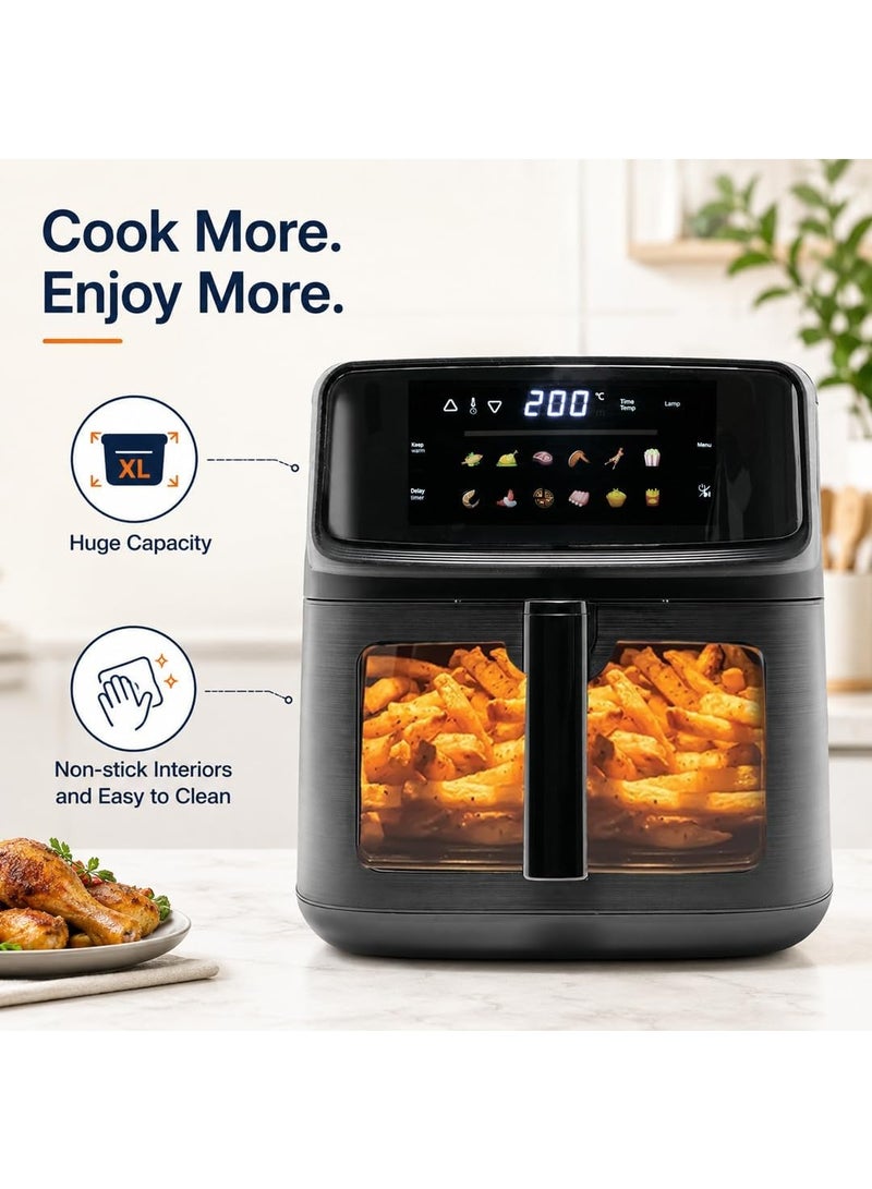 uniGeneral Air Fryer 10L, Digital Touch Screen, LED Display, Black - Image 3