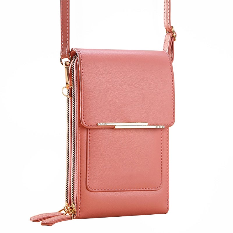 2023 Touch Screen Phone Bag Solid Color Simple Trendy Wallet Shoulder Bag Crossbody Bag Women'S Bag Portable - Image 1