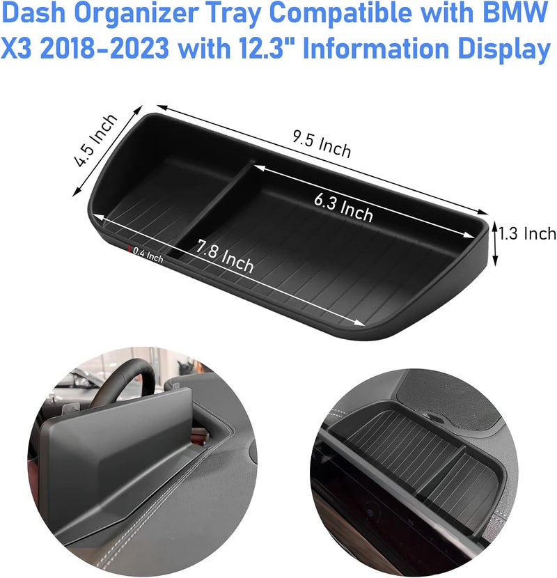 Jaronx Center Console Organizer for BMW X3/X4 (2022-2023) with 12.3" Screen - Silicone Hidden Storage Tray - Image 4