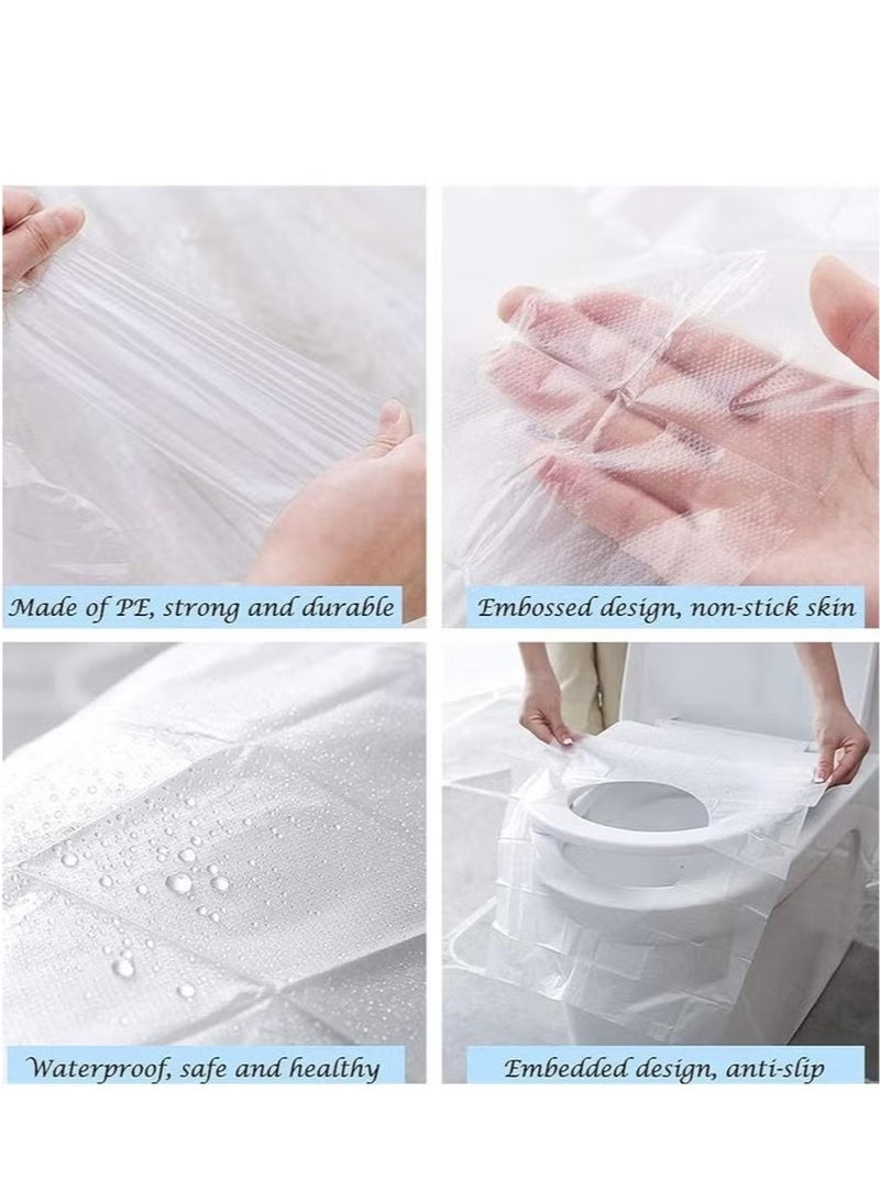 Sunspire 50 Piece Disposable Toilet Cover Set, Individually Wrapped (Transparent) - Image 4