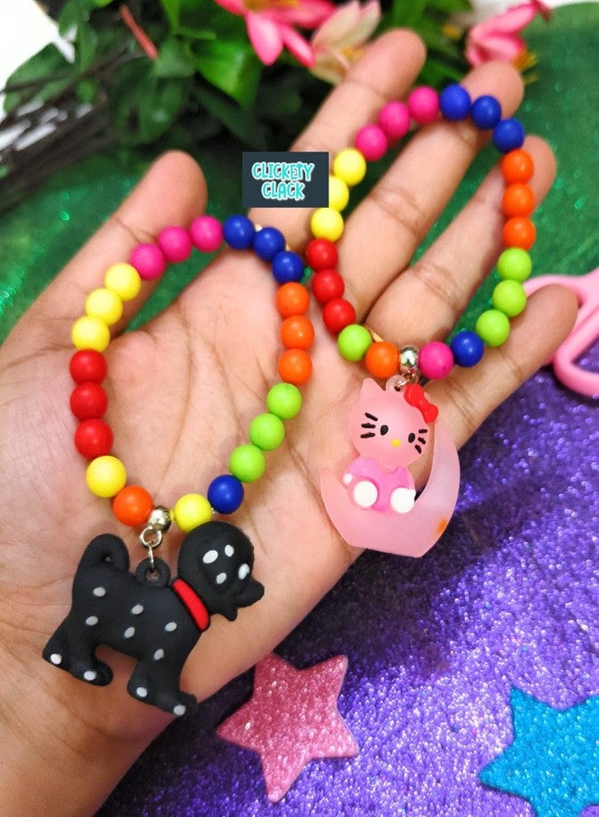 CLICKETY CLACK Cute Cartoon Figure Pearl Bracelet for Kids & Adults/Gifting Option, Rakhi, Friendship Band/Birthday, Parties Fancy Accessories/Free Size Band (Pack- 4 Random) - Image 5