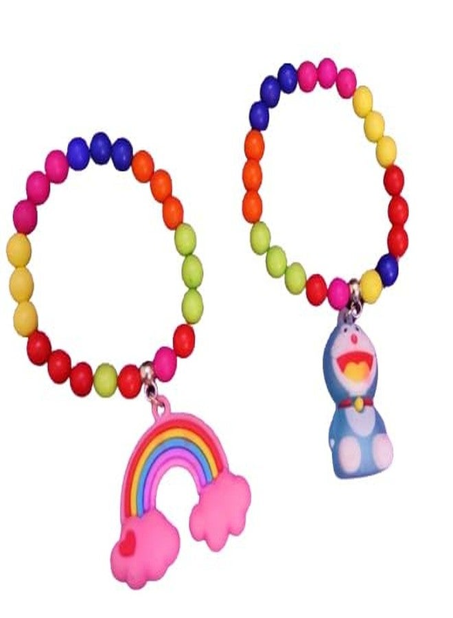 CLICKETY CLACK Cute Cartoon Figure Pearl Bracelet for Kids & Adults/Gifting Option, Rakhi, Friendship Band/Birthday, Parties Fancy Accessories/Free Size Band (Pack- 4 Random) - Image 1