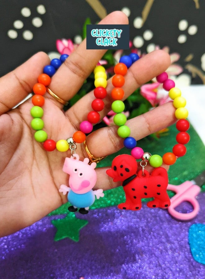 CLICKETY CLACK Cute Cartoon Figure Pearl Bracelet for Kids & Adults/Gifting Option, Rakhi, Friendship Band/Birthday, Parties Fancy Accessories/Free Size Band (Pack- 4 Random) - Image 4