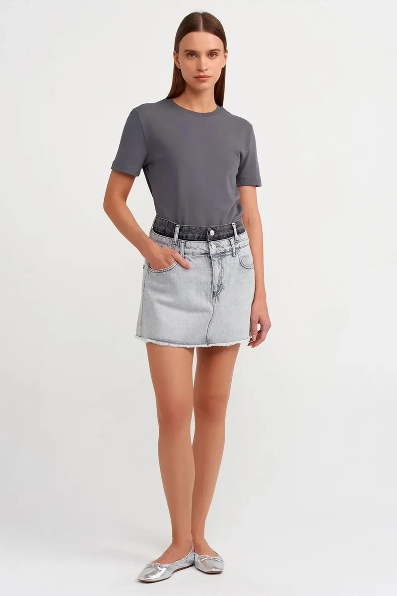 Dilvin Charcoal Grey DILVIN Women's Cotton Crew Neck T-Shirt for Women | Best Price UAE