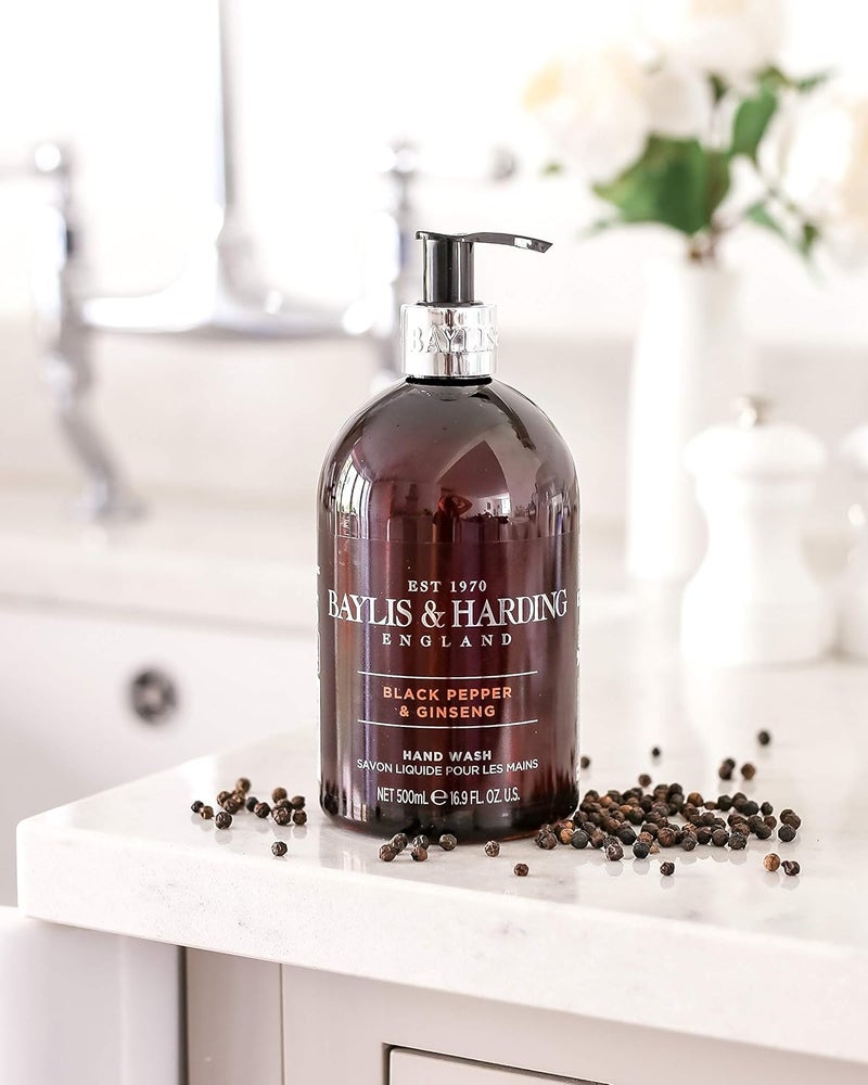 Baylis & Harding غسول يد فاخر بالفلفل الأسود والجينسنغ من بايليس هاردينغ مع مرطبات إضافية 500 مل مختبر جلدياً وخالي من البارابين - Image 3