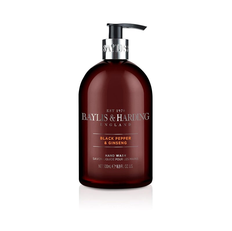 Baylis & Harding غسول يد فاخر بالفلفل الأسود والجينسنغ من بايليس هاردينغ مع مرطبات إضافية 500 مل مختبر جلدياً وخالي من البارابين - Image 1