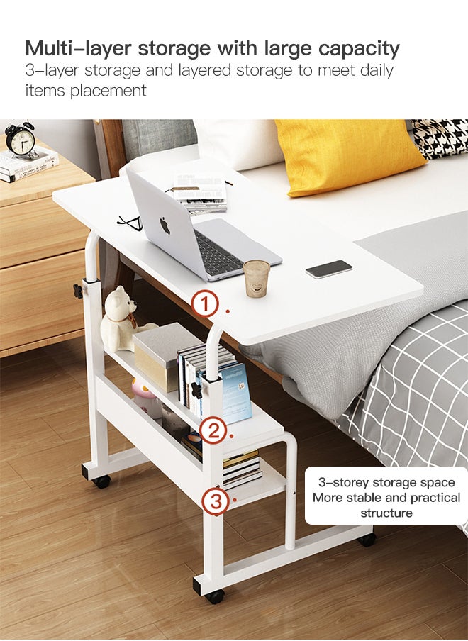 MIXDE - Bedside Table for Bedroom Movable Lifting Table 80*40*(79-90)cm - Image 1