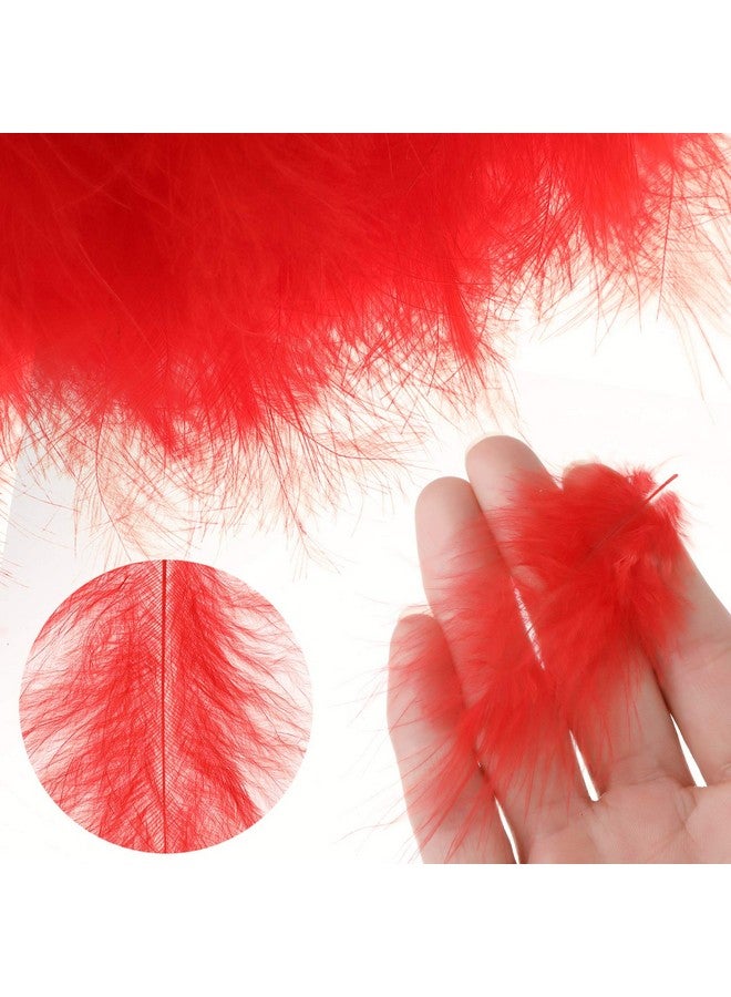 MWOOT 400 Pieces Crafts Art Coloured Feathers, 8 Colors Mini Ostrich Feathers (9-15Cm) For Diy Earrings Making Home Wedding Baby Shower Decorations White Pink Red Yellow Blue Black Orange Rose - Image 2