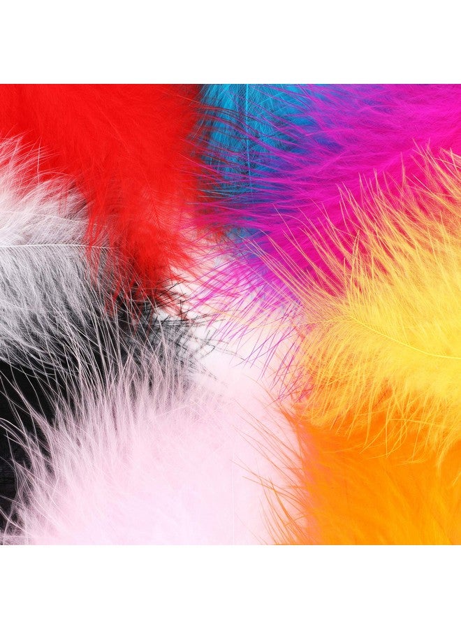 MWOOT 400 Pieces Crafts Art Coloured Feathers, 8 Colors Mini Ostrich Feathers (9-15Cm) For Diy Earrings Making Home Wedding Baby Shower Decorations White Pink Red Yellow Blue Black Orange Rose - Image 3