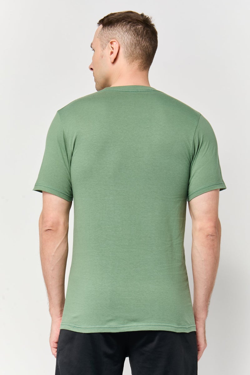 Hurley تي شيرت رياضي للرجال بقصة ضيقة وأكمام قصيرة للأنشطة الخارجية، أخضر - Image 4