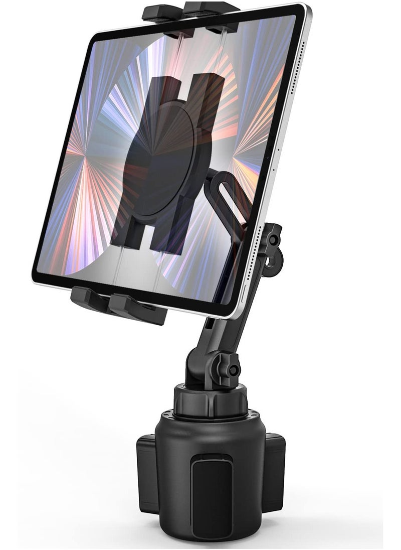 erorex Cup Holder Car Tablet Mount for Truck, Multi Adjustable Cup Mount Tablet Holder, Vehicle Tablet Cup Stand Phone Cradle for iPad Pro Air Mini, Galaxy Tabs, iPhone, 4-13" Tablets and Cellphones  - Image 1