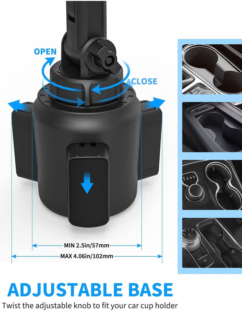 erorex Cup Holder Car Tablet Mount for Truck, Multi Adjustable Cup Mount Tablet Holder, Vehicle Tablet Cup Stand Phone Cradle for iPad Pro Air Mini, Galaxy Tabs, iPhone, 4-13" Tablets and Cellphones  - Image 4