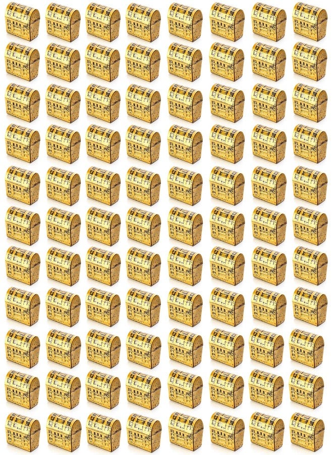 Zhanmai 100 Pieces Mini Pirate Treasure Chest Gold Plastic Chests Vintage Jewelry Storage Box for Pirate Play Set Pretend Cosplay Birthday Halloween Christmas Party Favors - Image 1