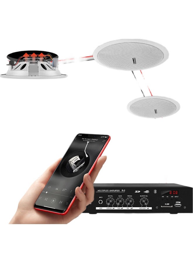 Newmine مكبر صوت سقفي ثابت الجهد Nd-5، نظام صوتي مدمج للسقف للموسيقى الخلفية، نظام إعلان عام مدمج للمراكز التجارية والمتاجر، 5 بوصة - Image 1