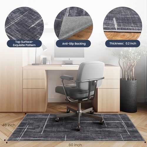 Lreedy Office Chair Mat for Hardwood FloorTile Floor48 X 60 Heavy Duty Desk Chair Mat for Hard FloorsUnder Desk Rug for Rolling Computer ChairAnti SlipLow Pile Carpet Floor - Image 3