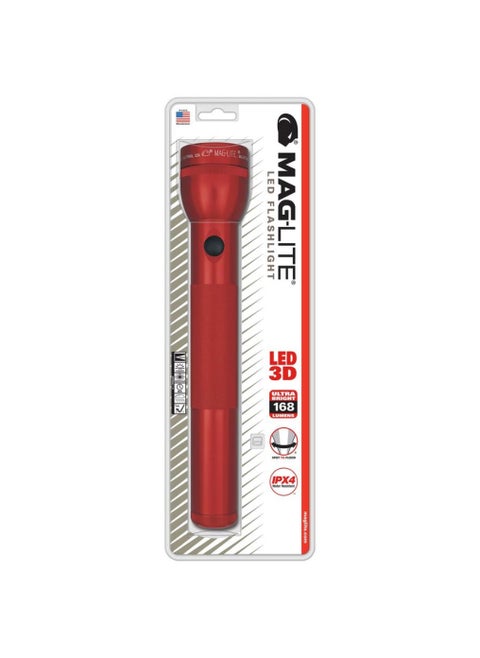 Maglite 3D Cell LED Flashlight Red 168 Lumen ST3D036R