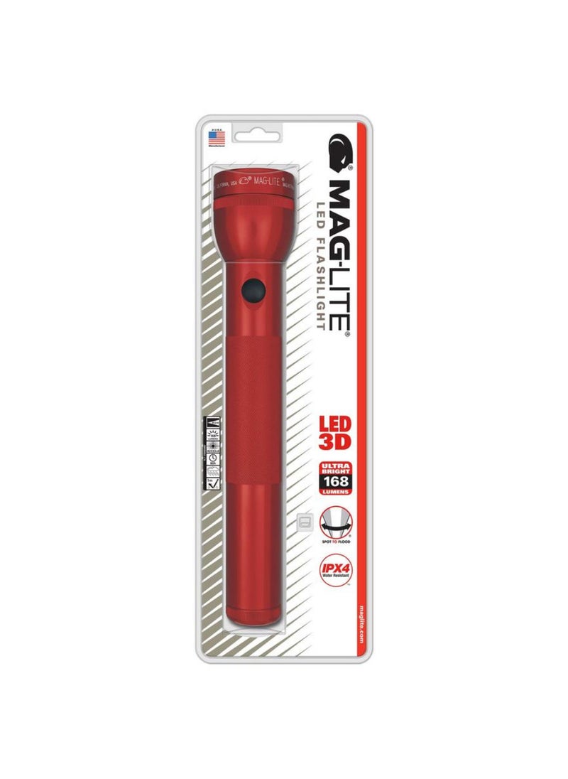 MAGLITE - Maglite 3D Cell LED Flashlight Red 168 Lumen ST3D036R - Image 1