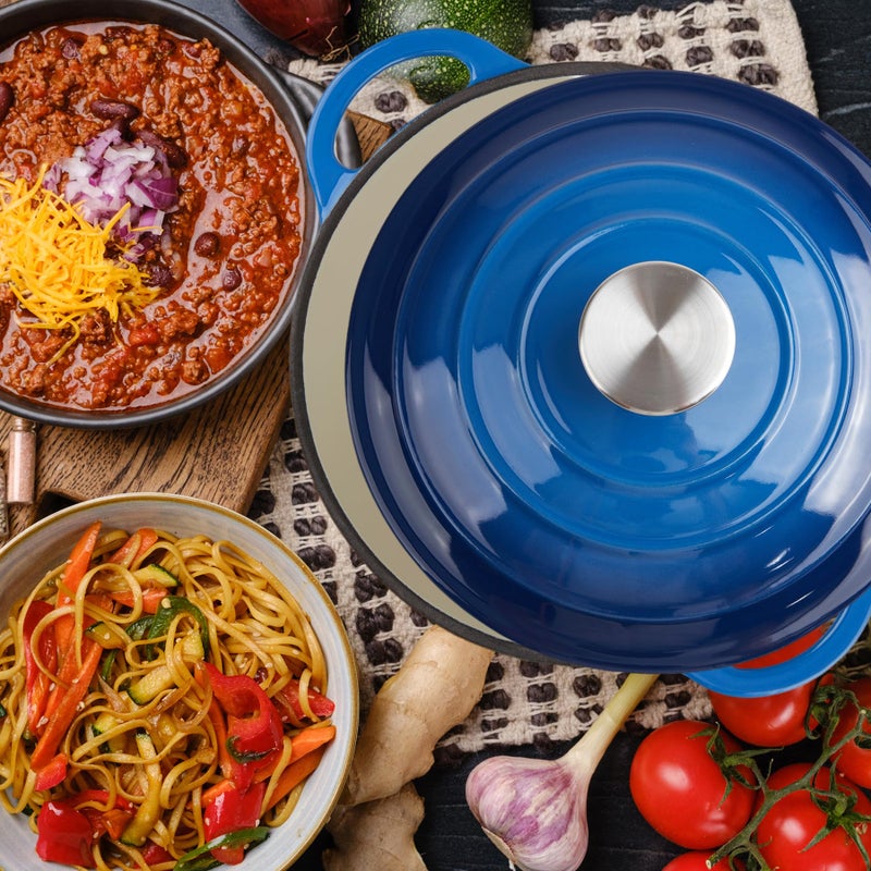 Alathote 3 Quart Enameled Cast Iron Dutch Oven Pot With Lid Oven Safe Up To 550 F & Dishwasher Safe Sturdy Dutch Oven Cookware - Image 5