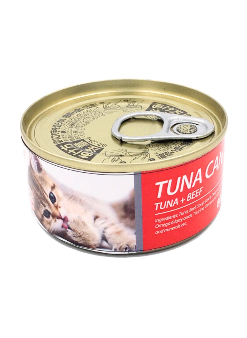 بايولاين علبة تونة للقطط من بيولاين، 85 جم [نكهة - تونة + لحم بقري]، 3 قطع - Image 2