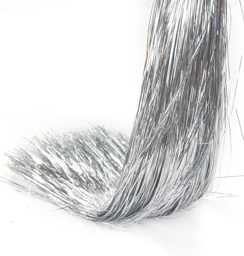 Gloreyan 10000 Strands Christmas Tinsel Icicles Silver Metallic Tinsel Foil Fringe Icicles Christmas Tree Tinsel Decoration for Christmas Birthday Wedding Party Hanging Decoration - Image 1