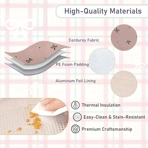 Shopiable Store Lunch Bag for Women & Men – Cute Lunch Tote Bag | Large Capacity Reusable Insulated Lunch Box | Cooler Bag for Work, Picnic, Office, School & Travel (Corduroy Bow) - Image 3