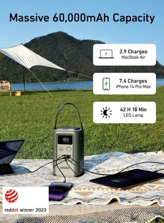 548 Power Bank Power Station Portable Outdoor Generator 87W with Smart Digital Display, Retractable Auto Lighting and SOS Mode, Home Backup(PowerCore Reserve 192Wh) for Travel, Camping - view 2
