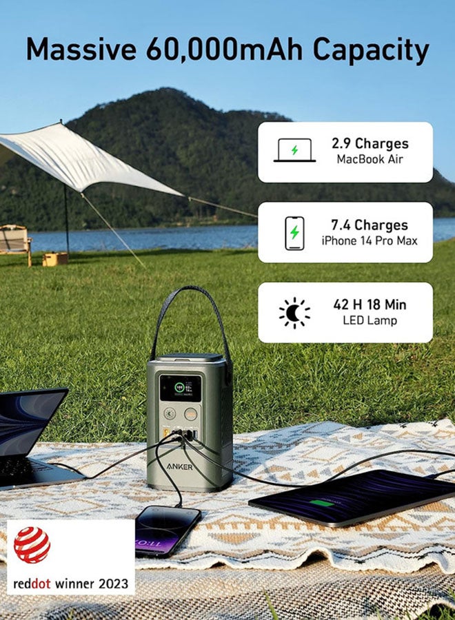 Anker 548 Power Bank Power Station Portable Outdoor Generator 87W with Smart Digital Display, Retractable Auto Lighting and SOS Mode, Home Backup(PowerCore Reserve 192Wh) for Travel, Camping - Image 2