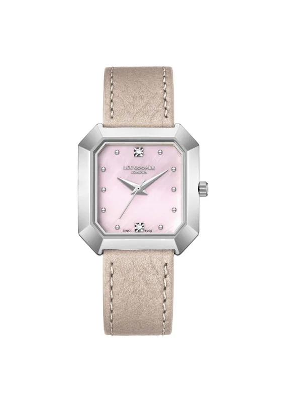 Lee Cooper Lee Cooper LC08028.380 Women's Analog Display Watch & Leather Strap Pink