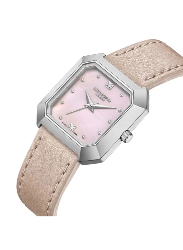 Lee Cooper Lee Cooper LC08028.380 Women's Analog Display Watch & Leather Strap Pink