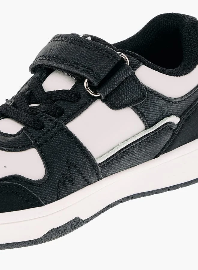 Lee Cooper Boys' Colourblock Sneakers with Hook and Loop Closure