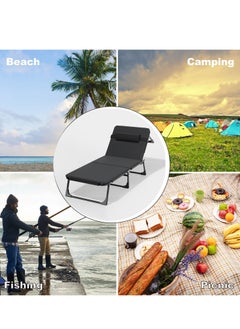 Outdoor Foldable Lounge Chair for Lawn Beach Fishing Picnic-Black - pzsku/Z58A7D5E8A95A07DEDED4Z/45/_/1729653731/80c0a2d8-f7a6-4803-aed5-984e4034e07d