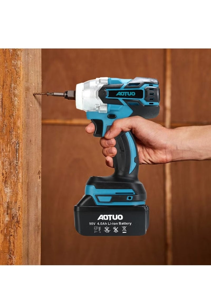 AOTUO - The Key To Power! AOTUO Power Tools, 98V Brushless Lithium-ion Impact Wrench Set, High Torque Performance, Multi-Functional Accessories, Instantly Improve Your Work Efficiency - Image 1
