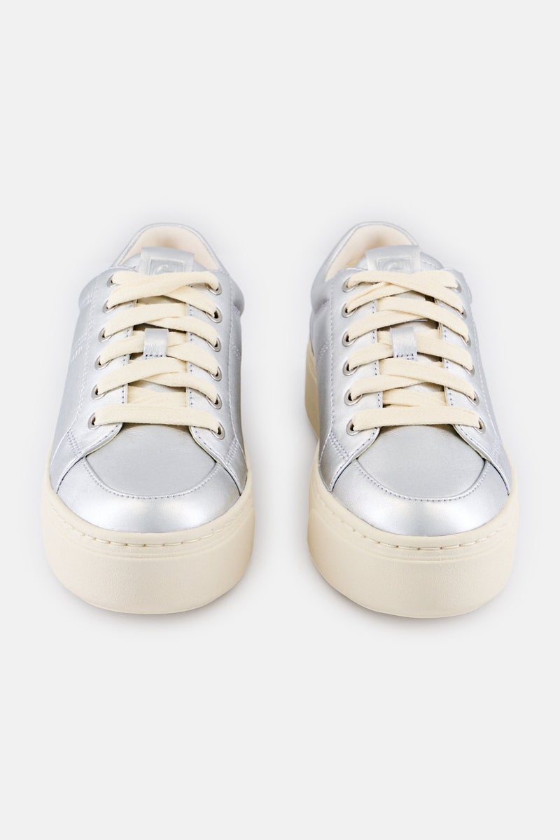 COLE HAAN حذاء رياضي نسائي متوسط جي بي ماكس بلاتفورم مزود بأربطة، فضي - Image 4