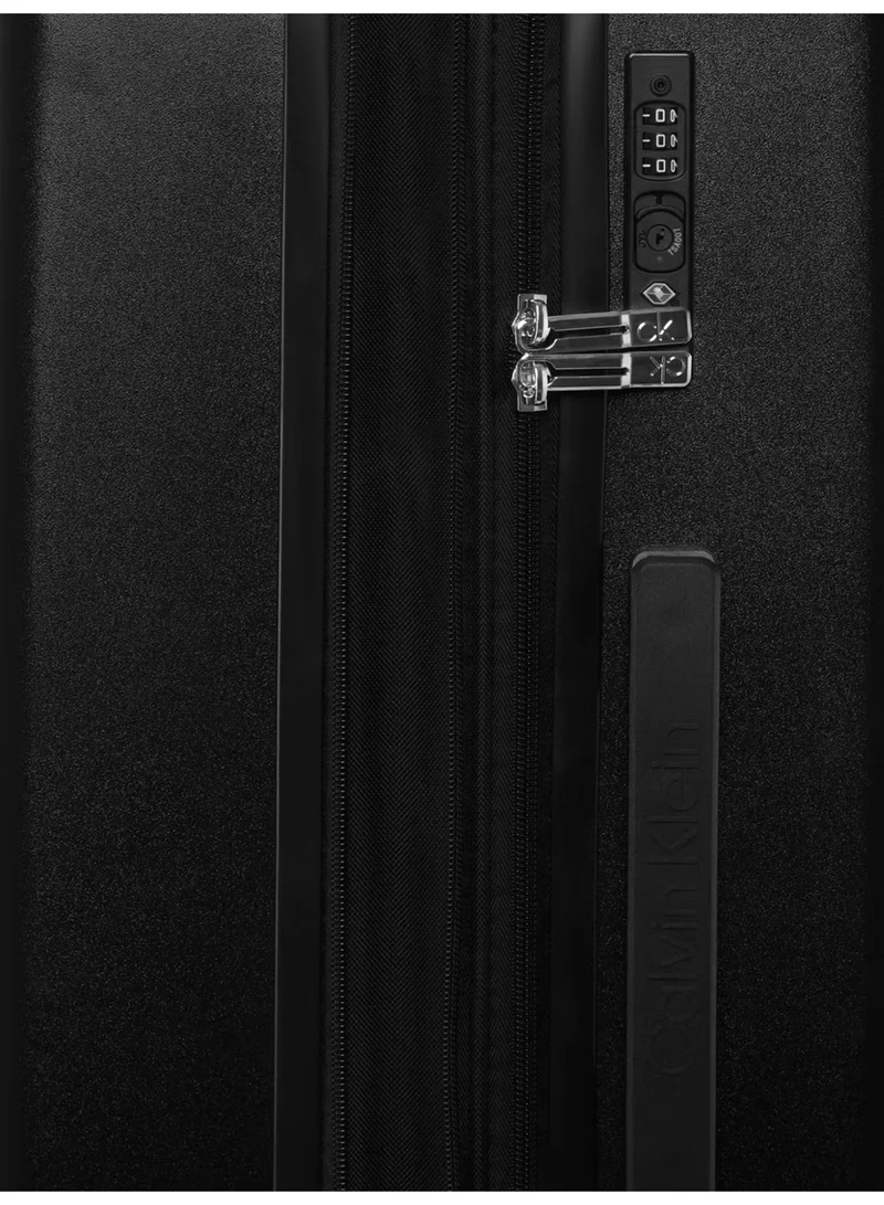 CALVIN KLEIN Black Calvin Klein In Stereo Hardside Luggage on Wheels for Unisex | Ultra Lightweight ABS with 4 Spinner Wheels|Color Black  | Best Price UAE