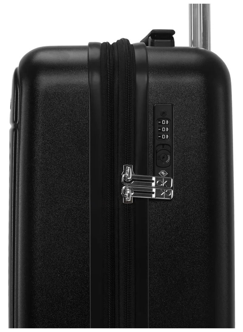 CALVIN KLEIN Black Calvin Klein In Stereo Hardside Luggage on Wheels for Unisex | Ultra Lightweight ABS with 4 Spinner Wheels|Color Black  | Best Price UAE