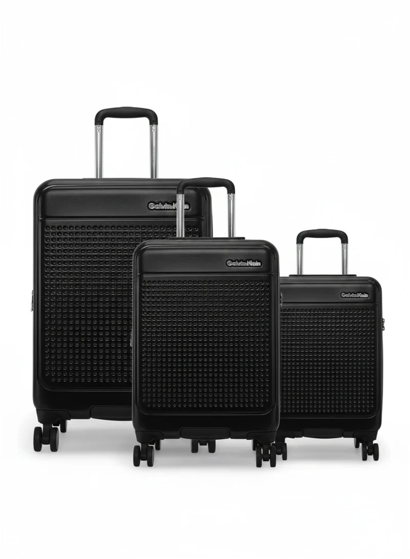 CALVIN KLEIN Black Calvin Klein In Stereo Hardside Luggage on Wheels for Unisex | Ultra Lightweight ABS with 4 Spinner Wheels|Color Black  | Best Price UAE