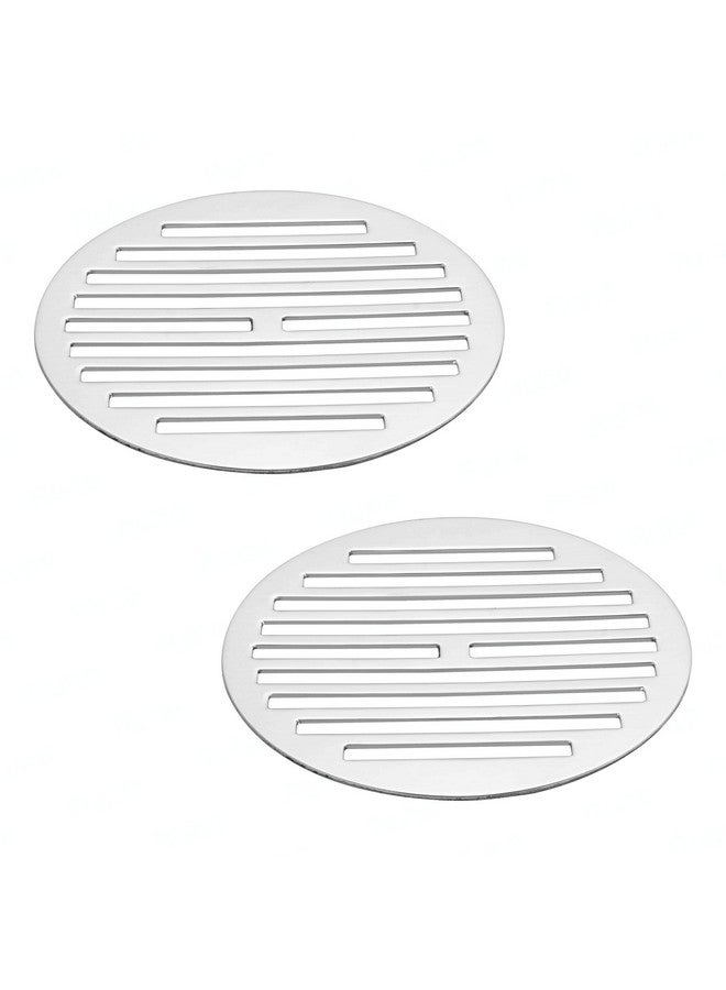 روهي مجموعة من 1 من أحواض تصريف الأرضية الدائرية الكلاسيكية من Ruhe® | أحواض تصريف أرضية من الفولاذ المقاوم للصدأ الفاخر | 4 بوصات - فضي - Image 1