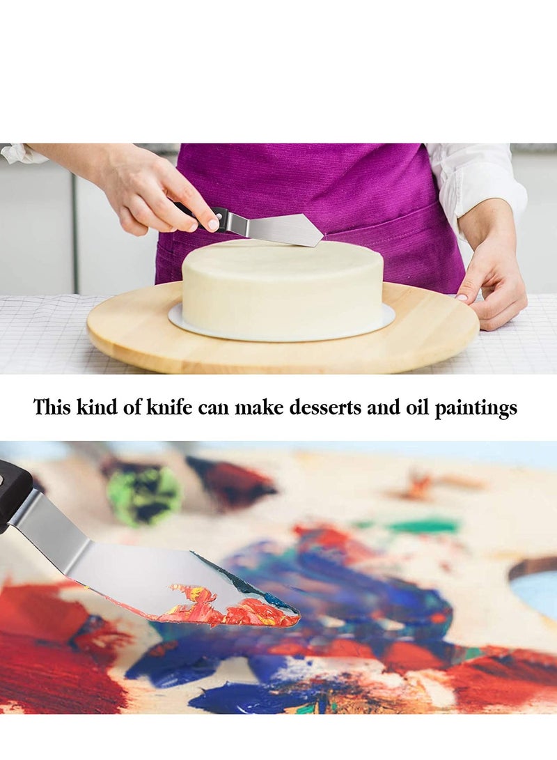 SYOSI Large Painting Knife Set Pallet Knife Set Painting Mixing Scraper Stainless Steel Spatula Palette Knife Oil Painting Accessories Tools for Color Mixing Acrylic Mixing Supplies 5 Pieces - Image 2